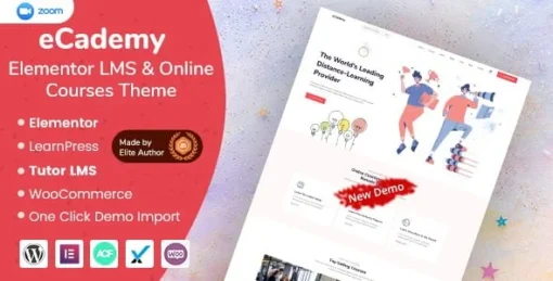 eCademy - Education LMS & Online Coaching WordPress Theme